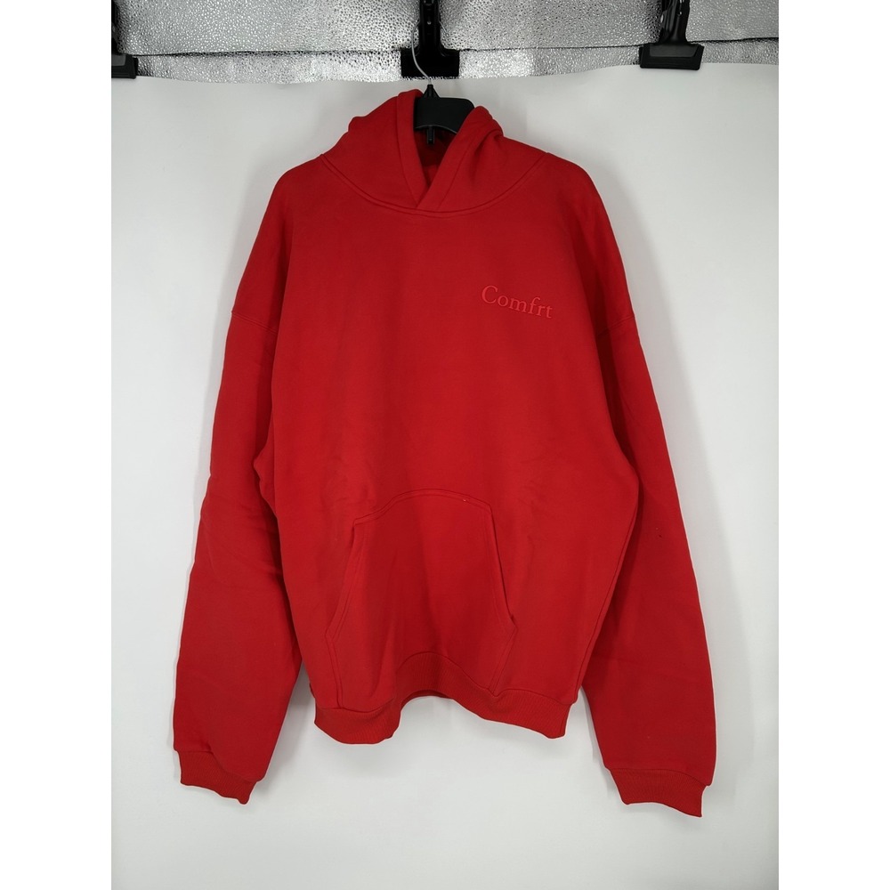 Comfrt Minimalist Hoodie 2XL Crimson Red Fleece Sweatshirt Pullover Weighted